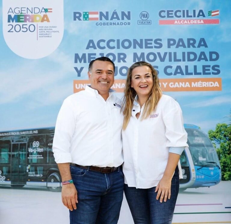 Renán Barrera y Cecilia Patrón unidos por una reingeniería vial para Mérida