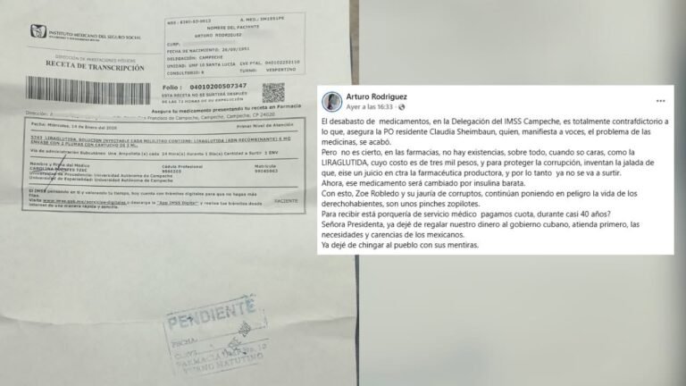 Denuncian desabasto de medicinas en Campeche y contradicen versión oficial sobre abasto en el IMSS