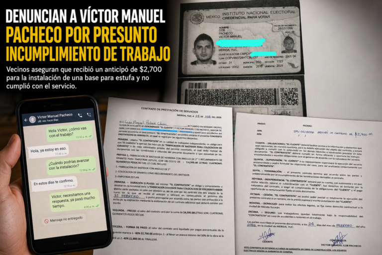 Denuncian presunto incumplimiento de trabajador; aseguran que desapareció tras recibir anticipo