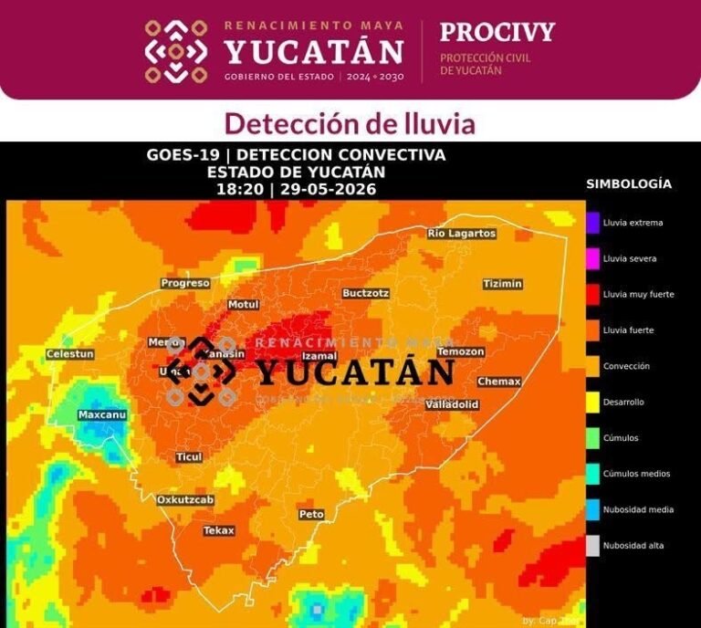 Gobierno de Yucatán intensifica vigilancia y apoyo ante persistencia de lluvias en el estado