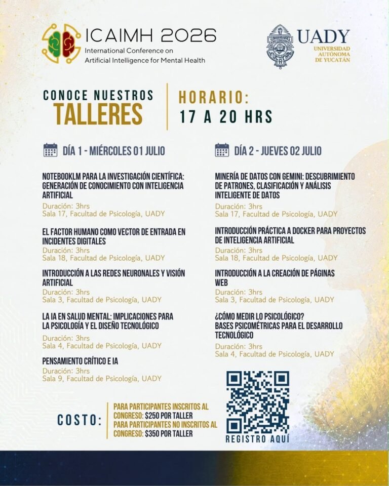 UADY reunirá a expertos internacionales para analizar el impacto de la inteligencia artificial en la salud mental