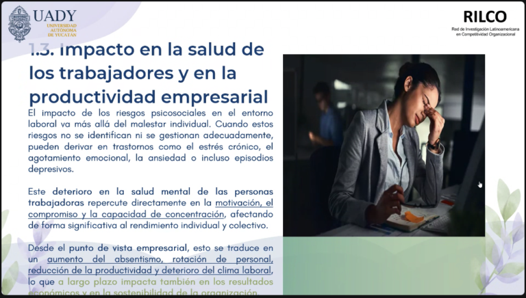 UADY promueve la prevención de riesgos psicosociales para mejorar la salud mental en los centros de trabajo