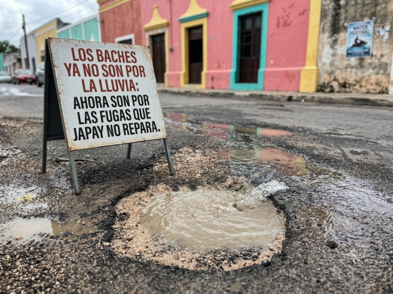 Los baches ya no son por la lluvia: ahora son por las fugas que JAPAY no repara